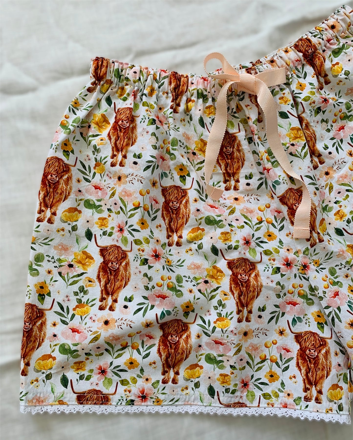 Highland Cow Cotton Pyjama Shorts
