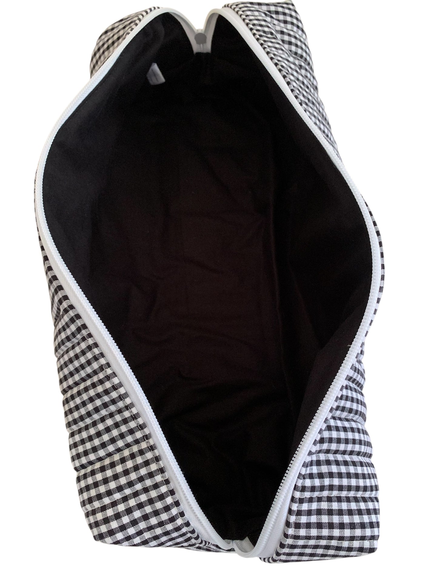 Black Gingham Quilted Hair Tools Bag