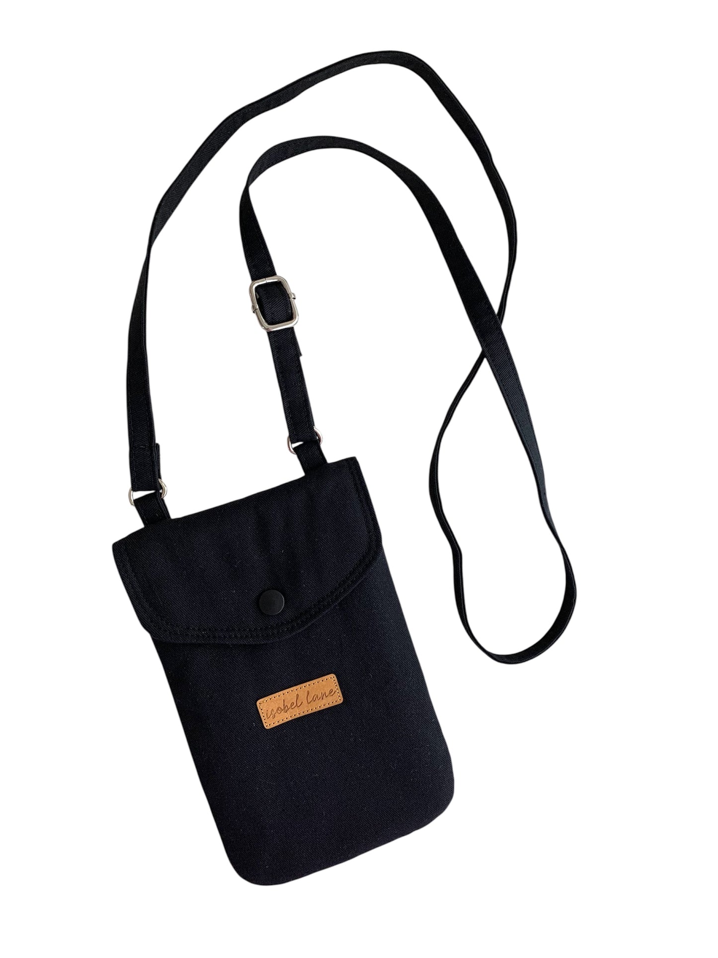 Black Cotton Mobile Phone Bag
