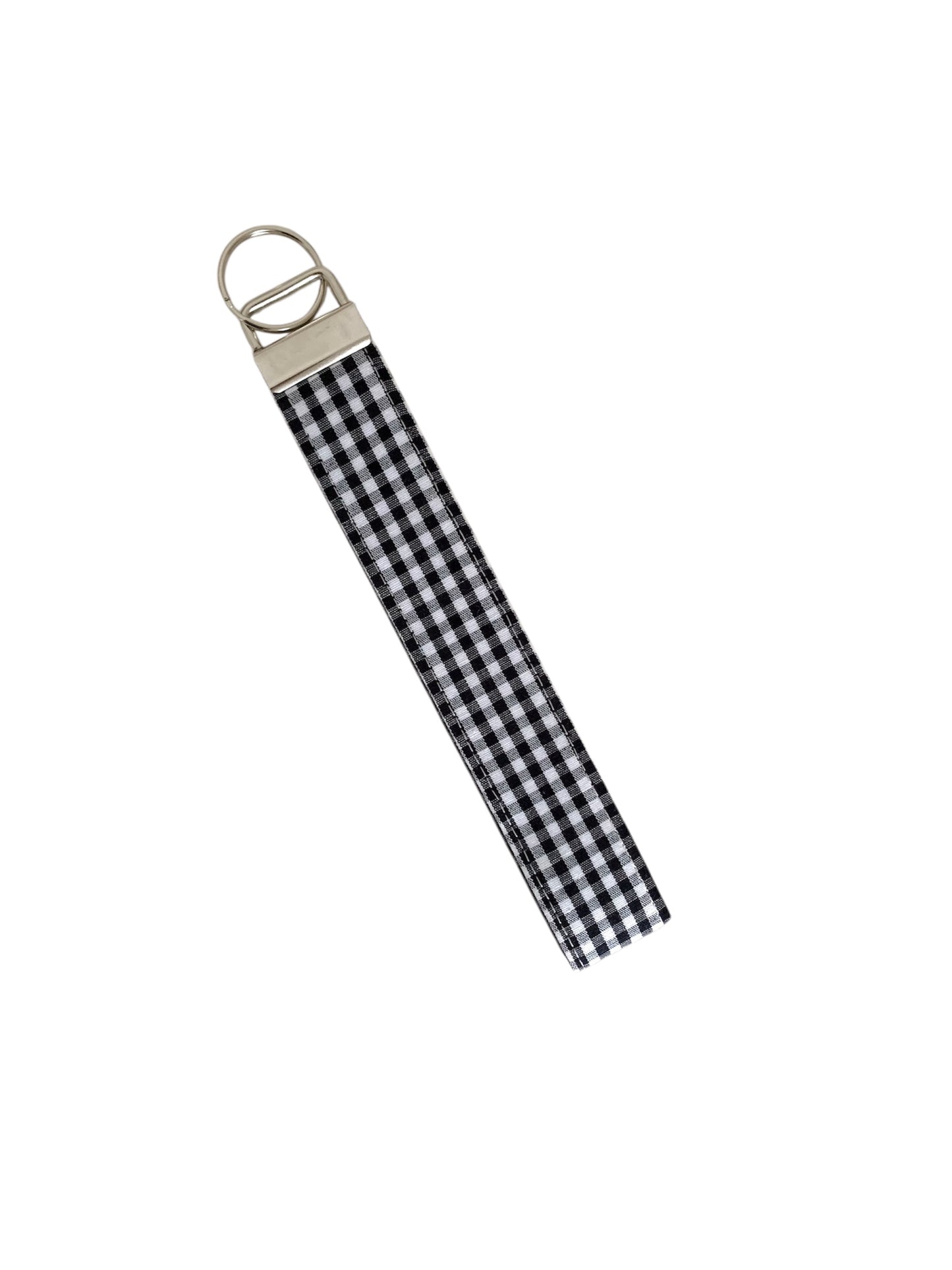 Black Gingham Wristlet Key Chain