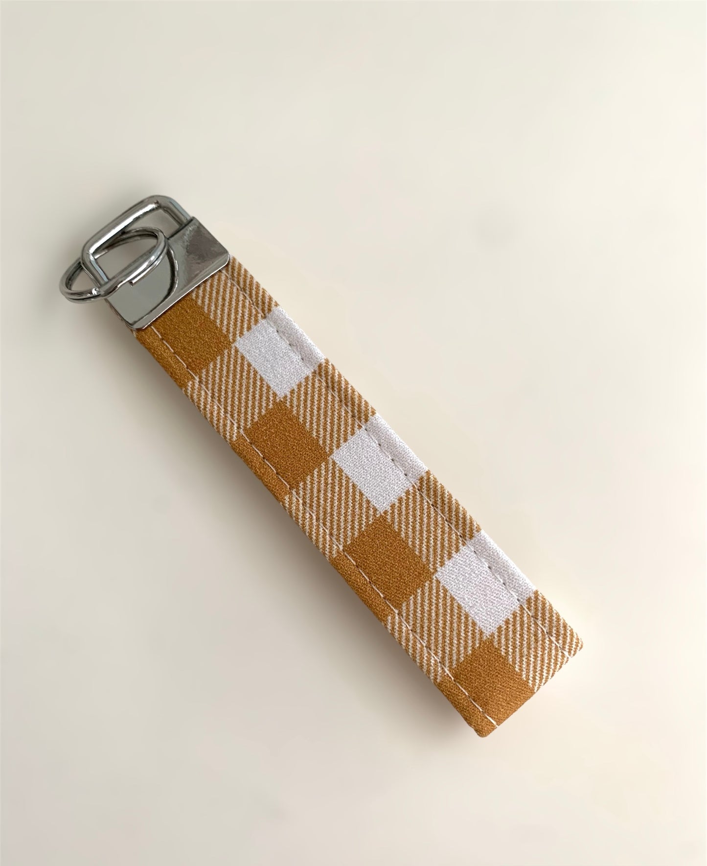 Mini Mustard Gingham Key Chain