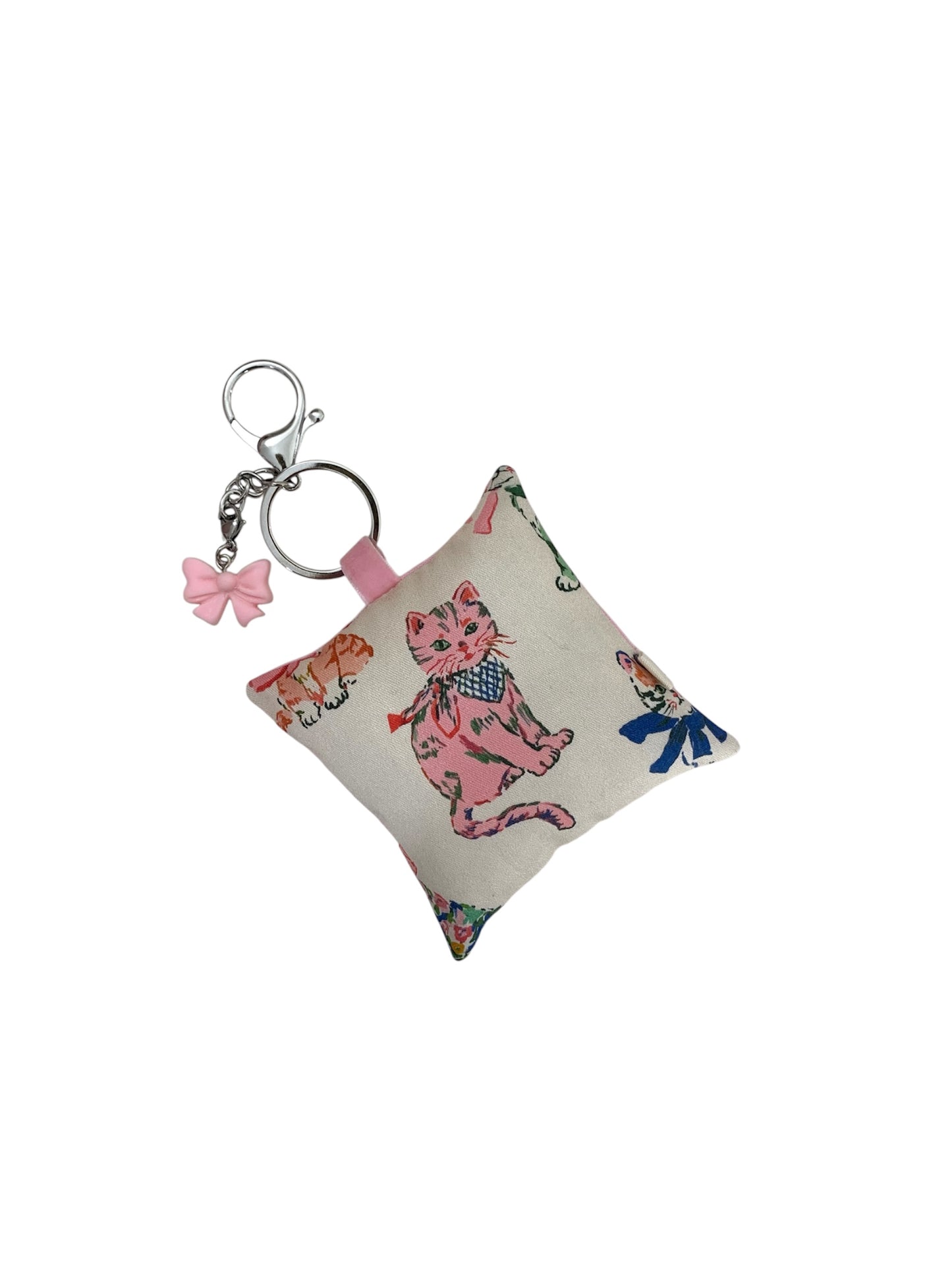 Cat Kitty Pink Pillow Key Chain