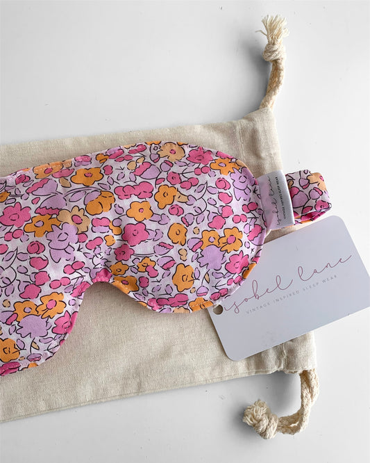 Pink & Orange Floral Wheat And Lavender Cotton Eye Pillow