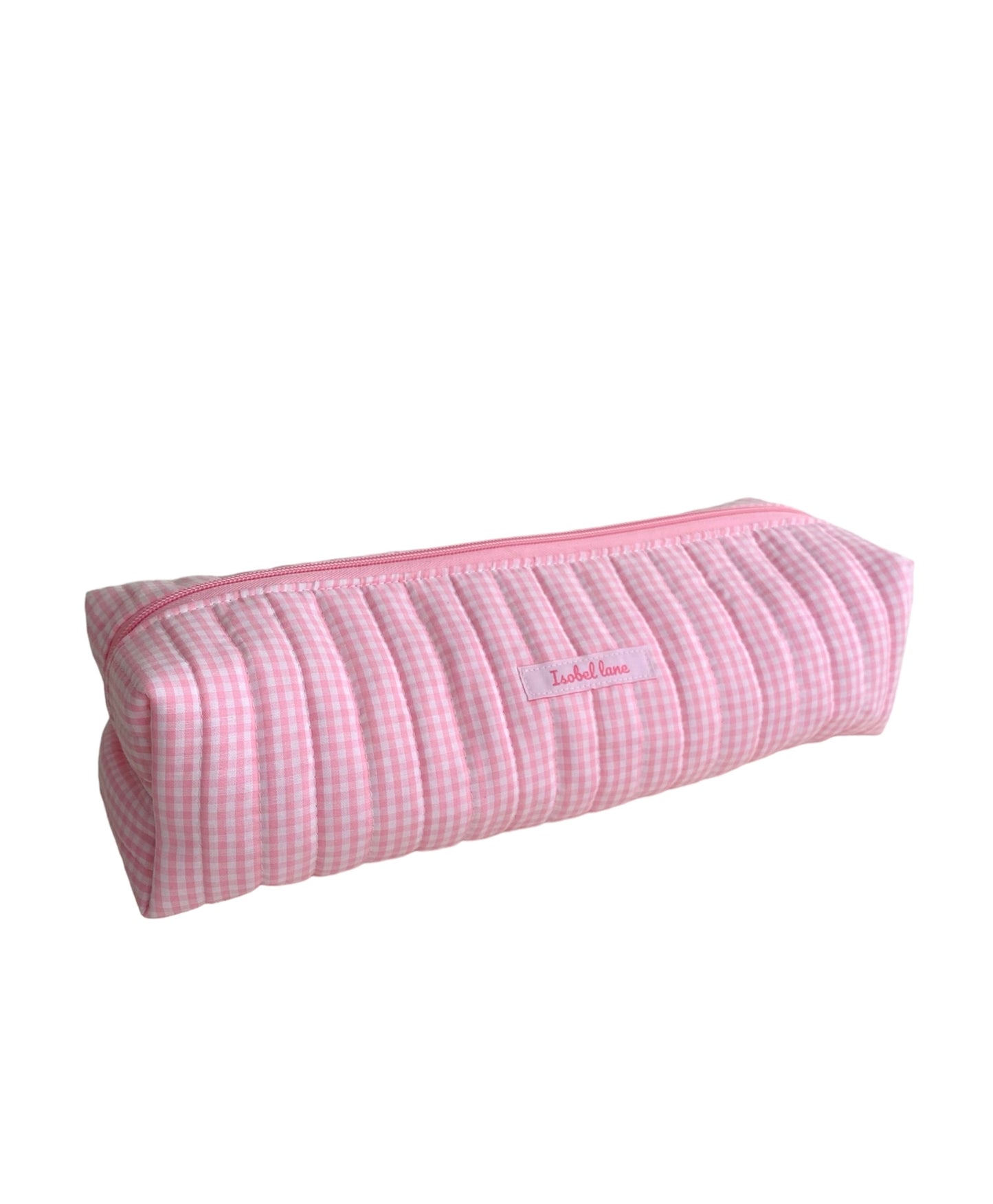 Light Pink Gingham Hair Tools Bag