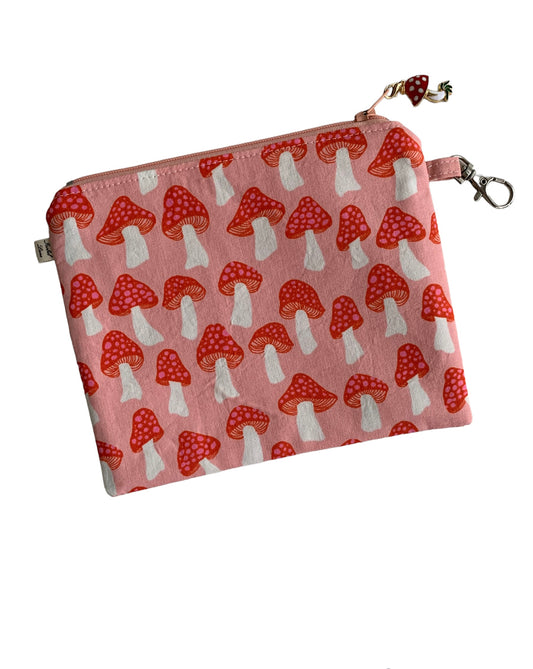 Mushroom Pink Zipper Pouch