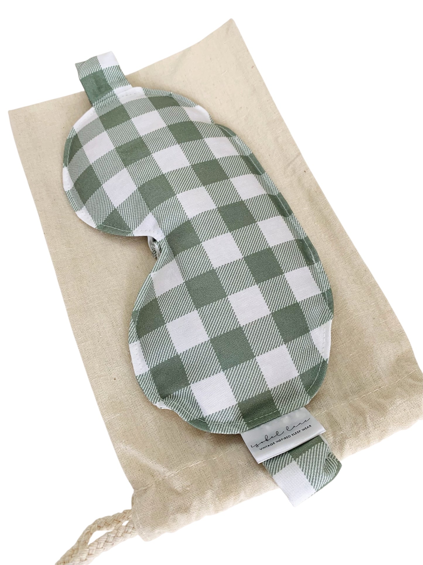 Sage Green Gingham Wheat And Lavender Cotton Eye Pillow