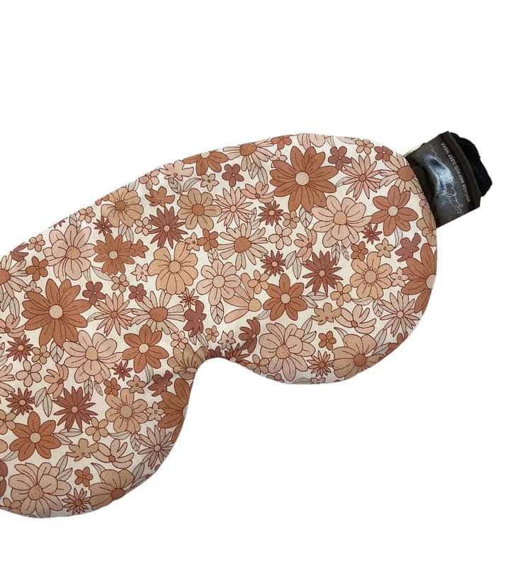 Brown Floral Cotton Sleep Eye Mask
