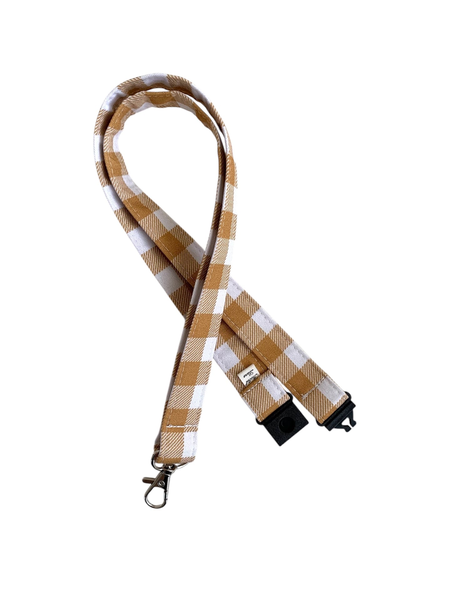 Mustard Gingham Cotton Breakaway Lanyard