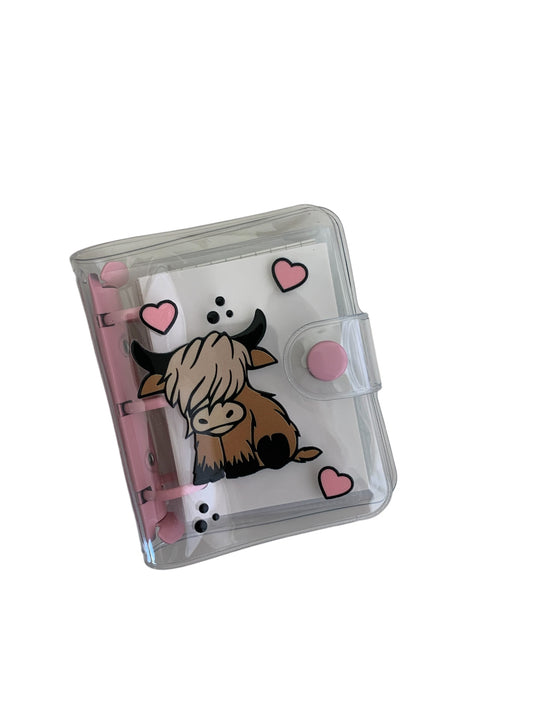 Highland Cow Pink Mini Notebook