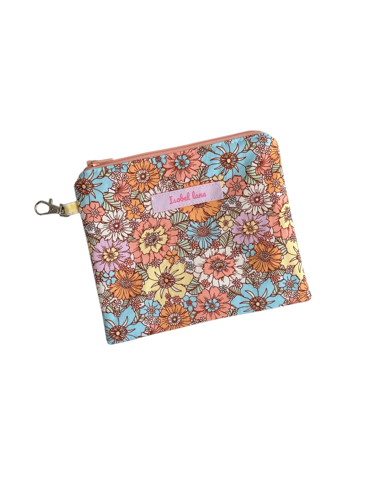 Summer Floral Cotton Zipper Pouch