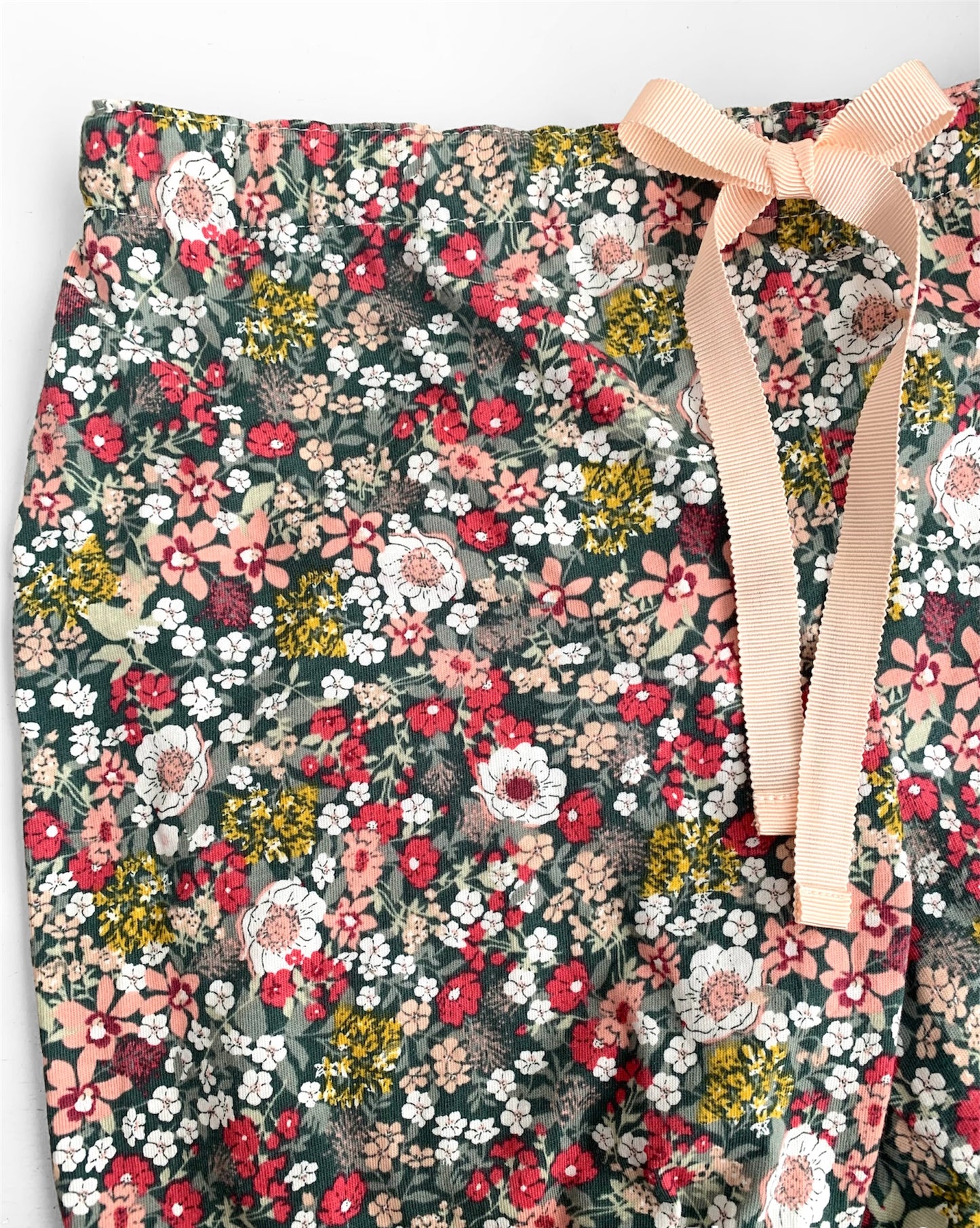 Green Floral Cotton Winter Leggings Pyjama Set