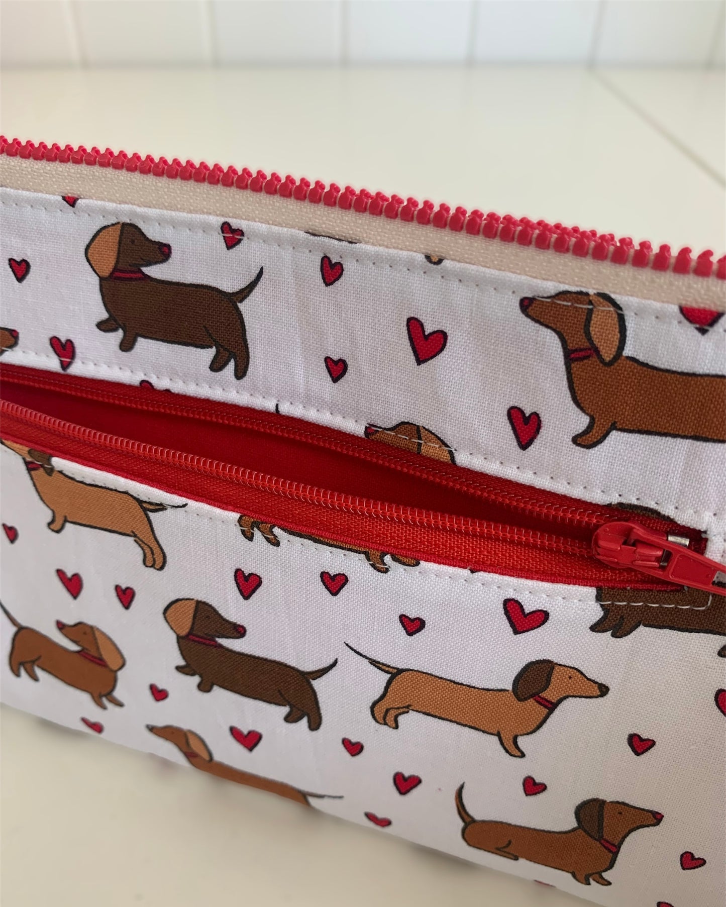 Dachshund Sausage Dog Canvas Zipper Pouch