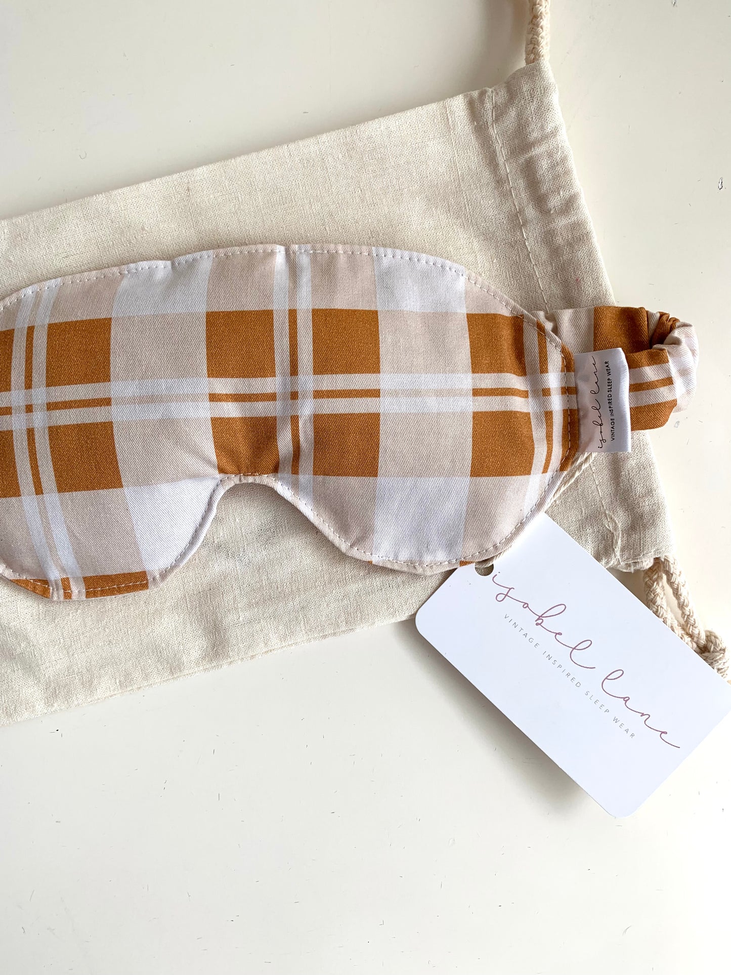 Beige and Mustard Plaid Wheat And Lavender Cotton Eye Pillow