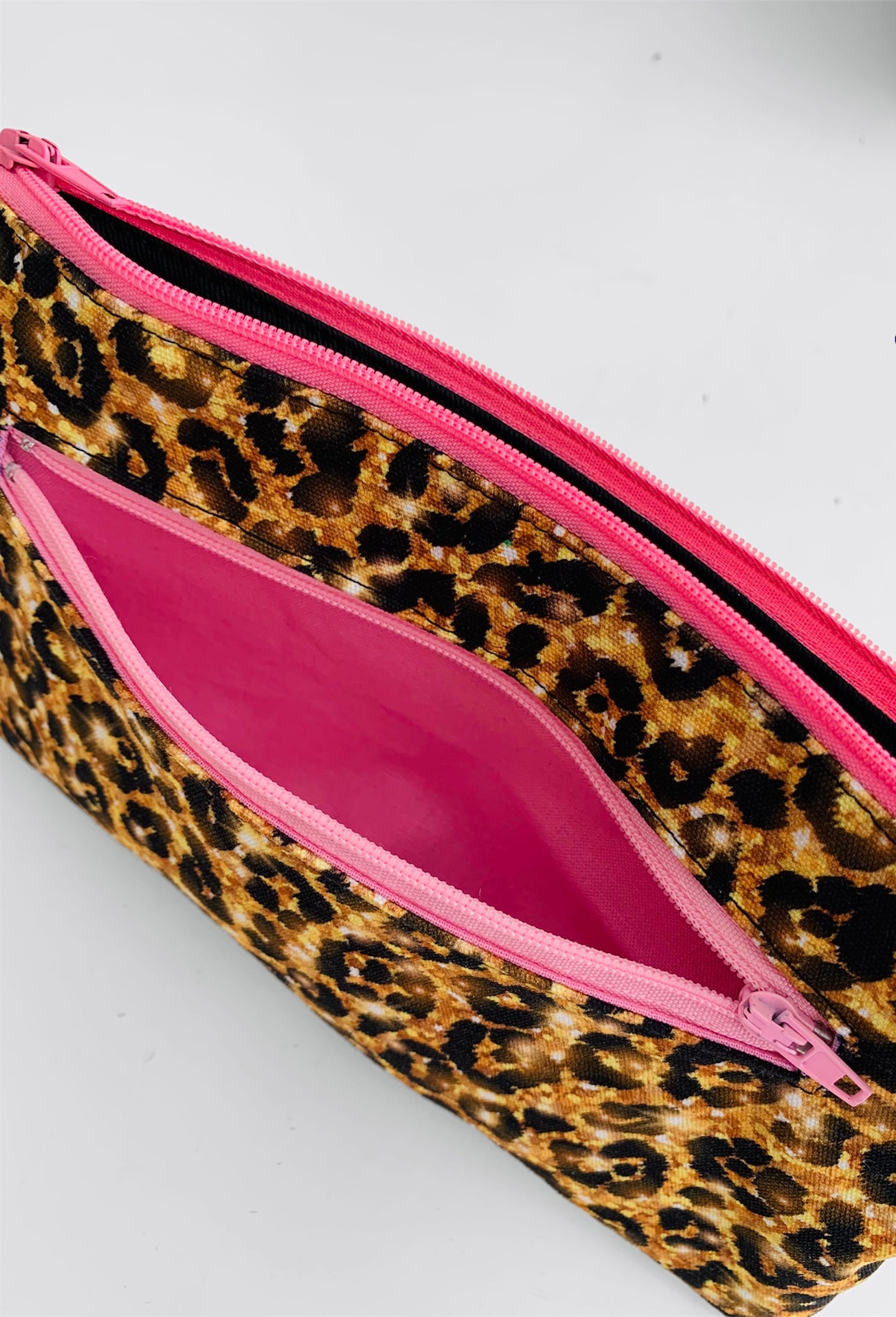 Leopard Print Canvas Zipper Pouch