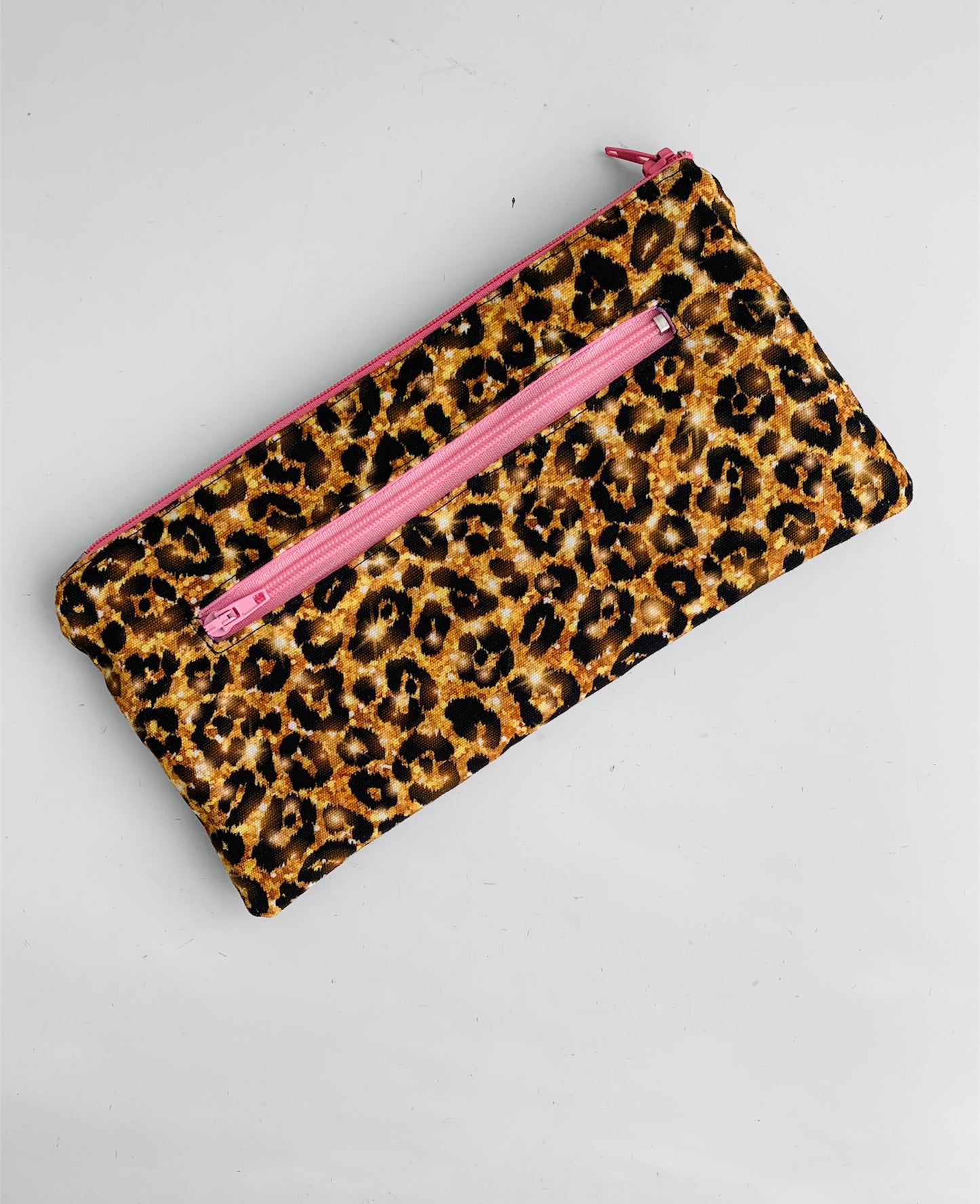 Leopard Print Canvas Zipper Pouch