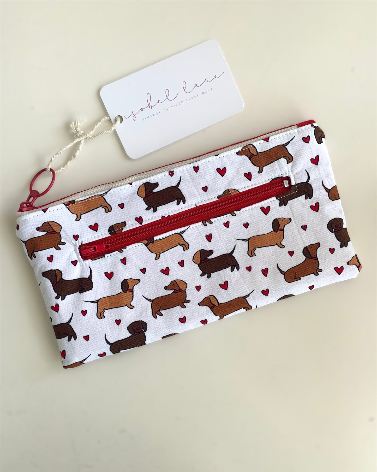 Dachshund Sausage Dog Canvas Zipper Pouch