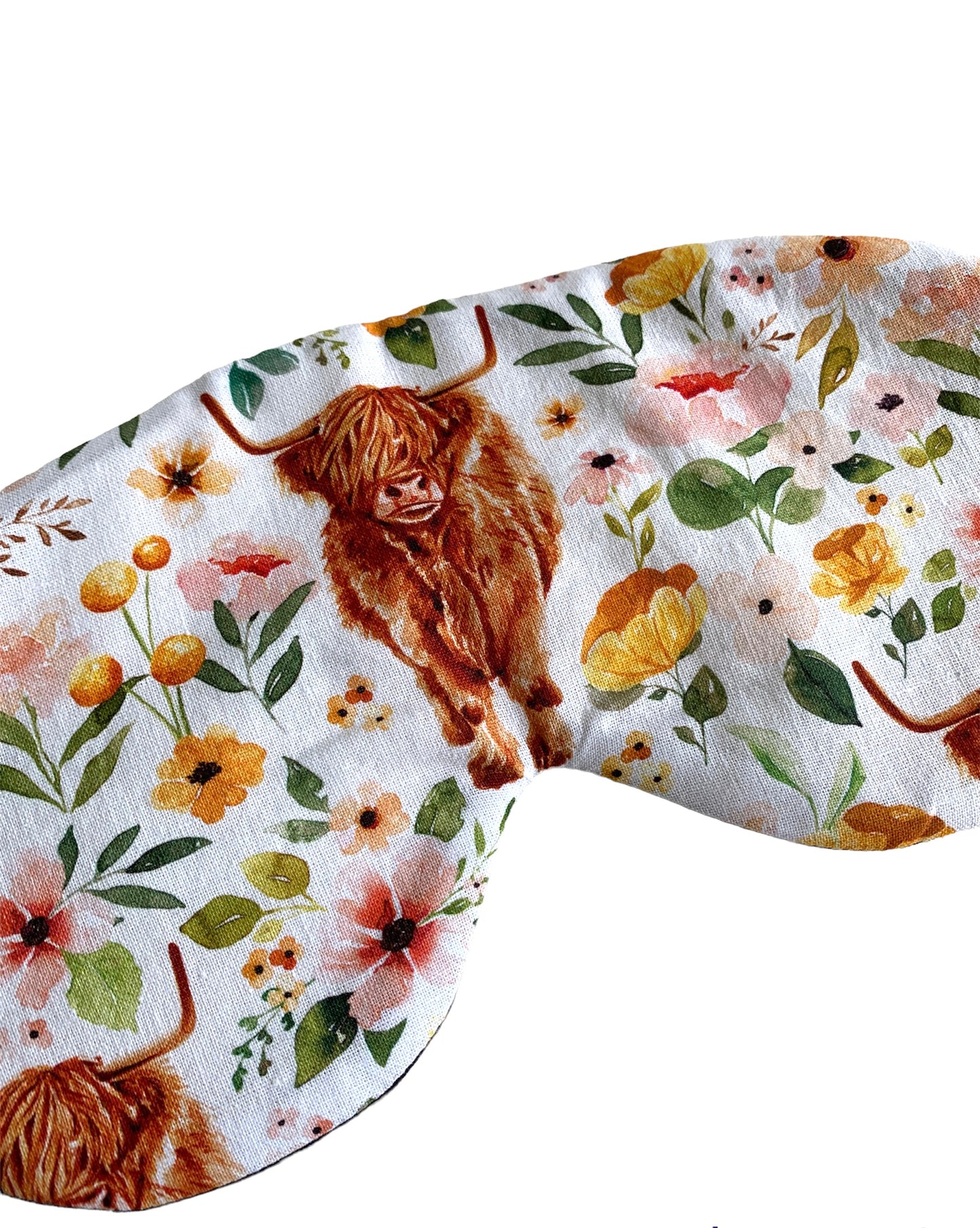 Highland Cow floral Cotton Sleep Eye Mask
