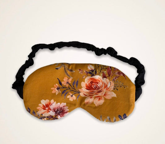 Rose Mustard Yellow Flower Cotton Sleep Eye Mask