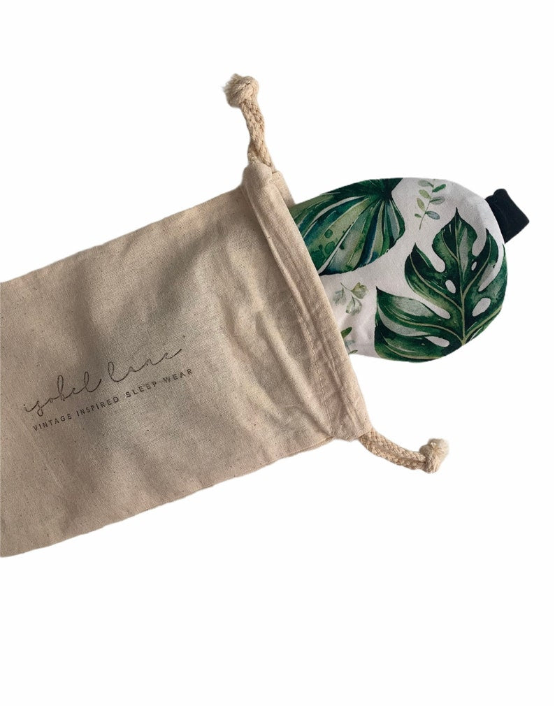Green Tropical Plant Lover Cotton Sleep Eye Mask