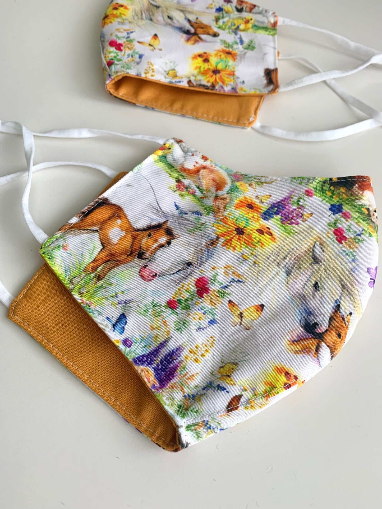 Horses Ponies Cotton 3 Layer Face Covering Mask