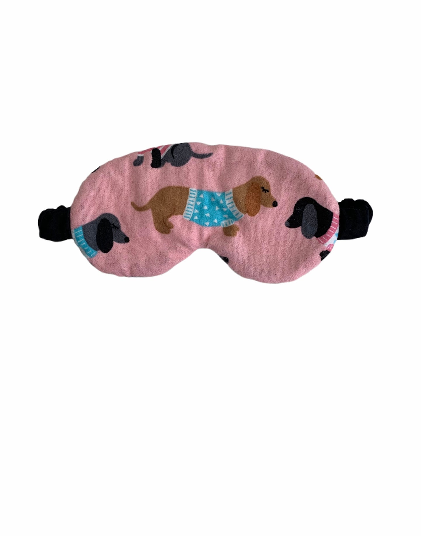 Pink Flannelette Dachshund Sausage Dog Cotton Sleep Eye Mask