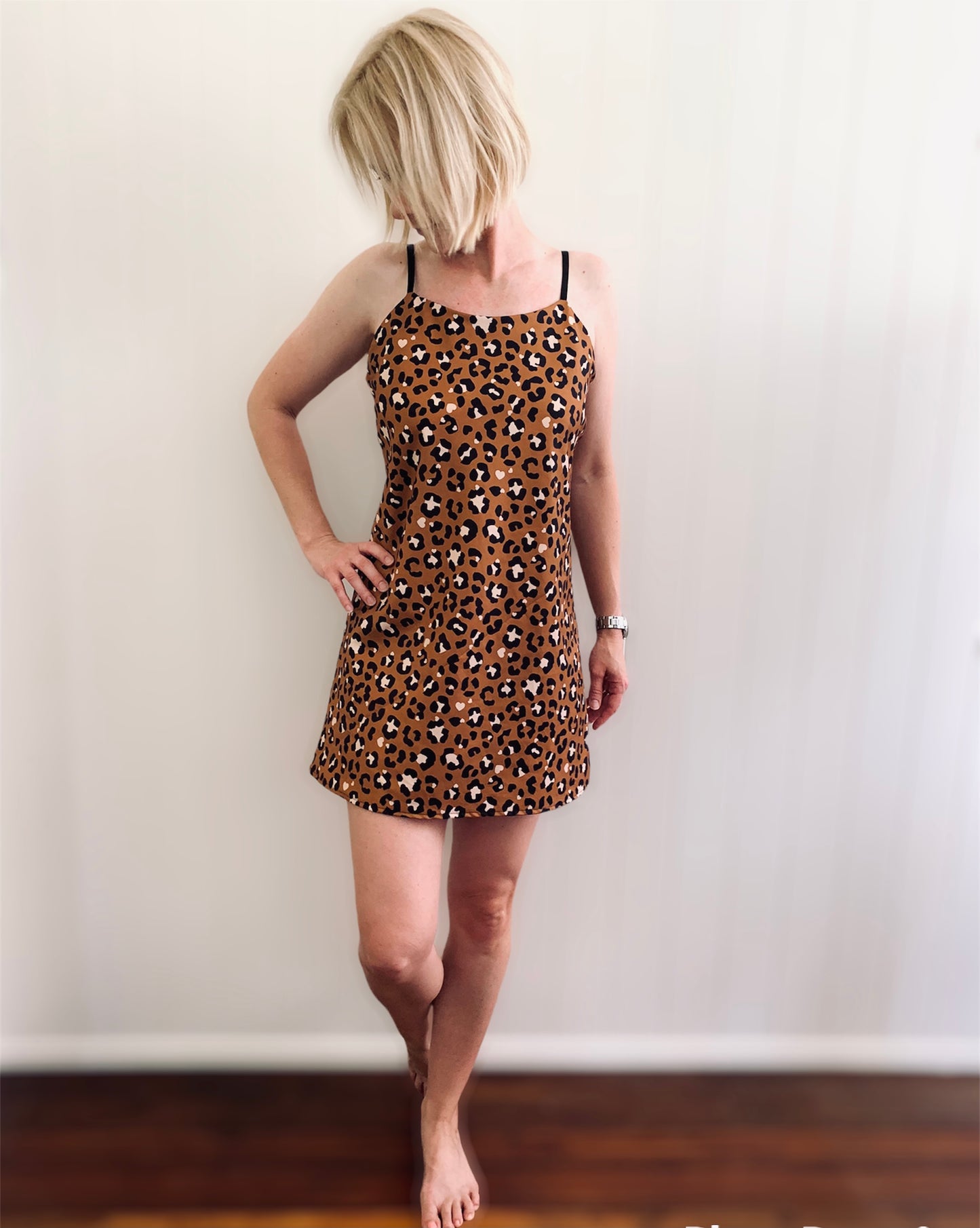 Womens Leopard Print Cotton Chemise Nightie