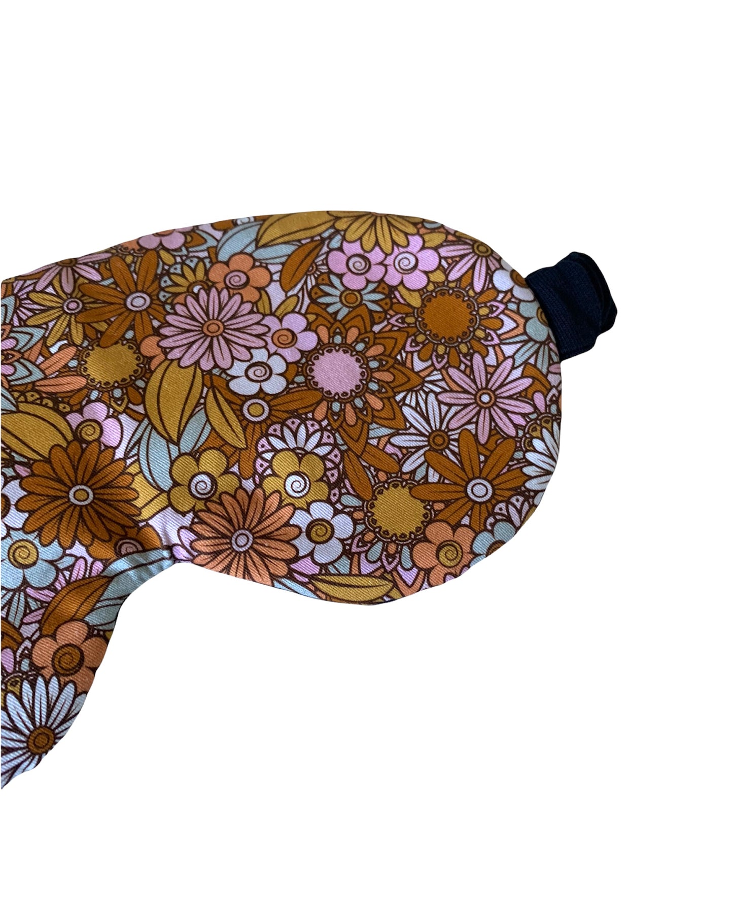 Mustard Pink Floral Cotton Sleep Eye Mask