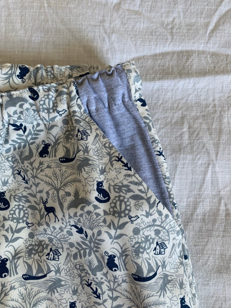 Womens Woodland Creatures 3/4 Length Capri Cotton Pyjama Pants