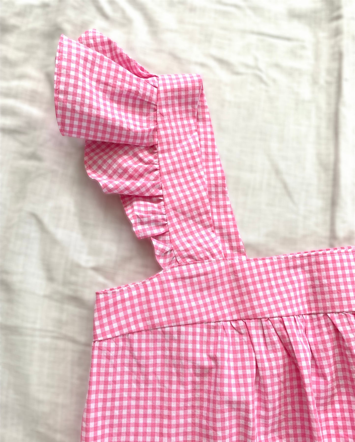 Womens Pink Gingham Baby Doll Cotton Nightie
