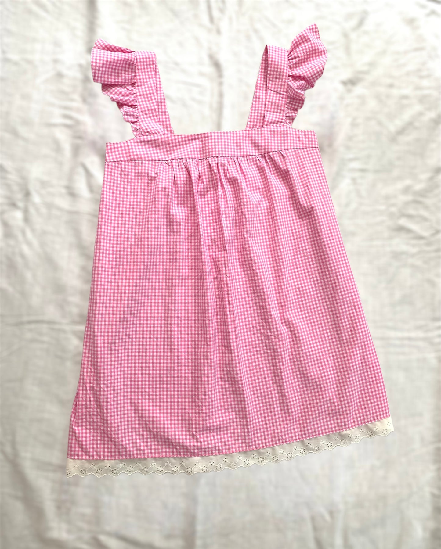 Womens Pink Gingham Baby Doll Cotton Nightie