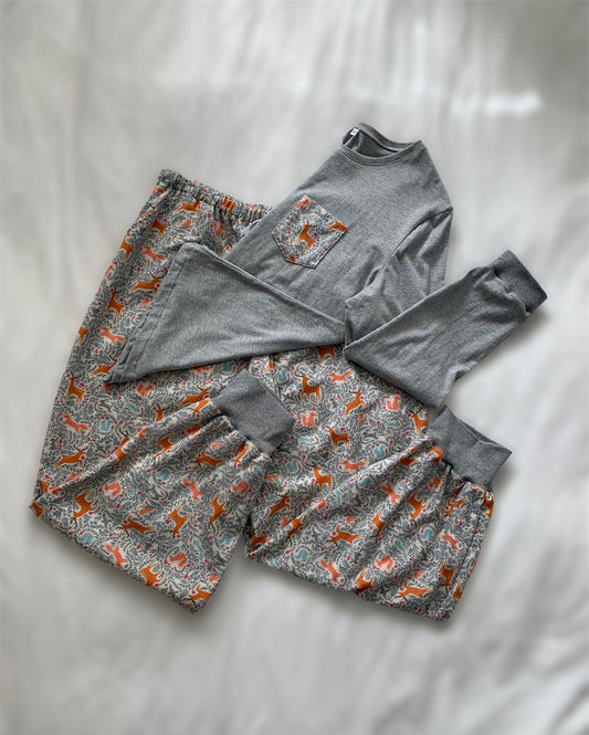 Womens Flannelette Woodland Creatures Deer Pyjama Set