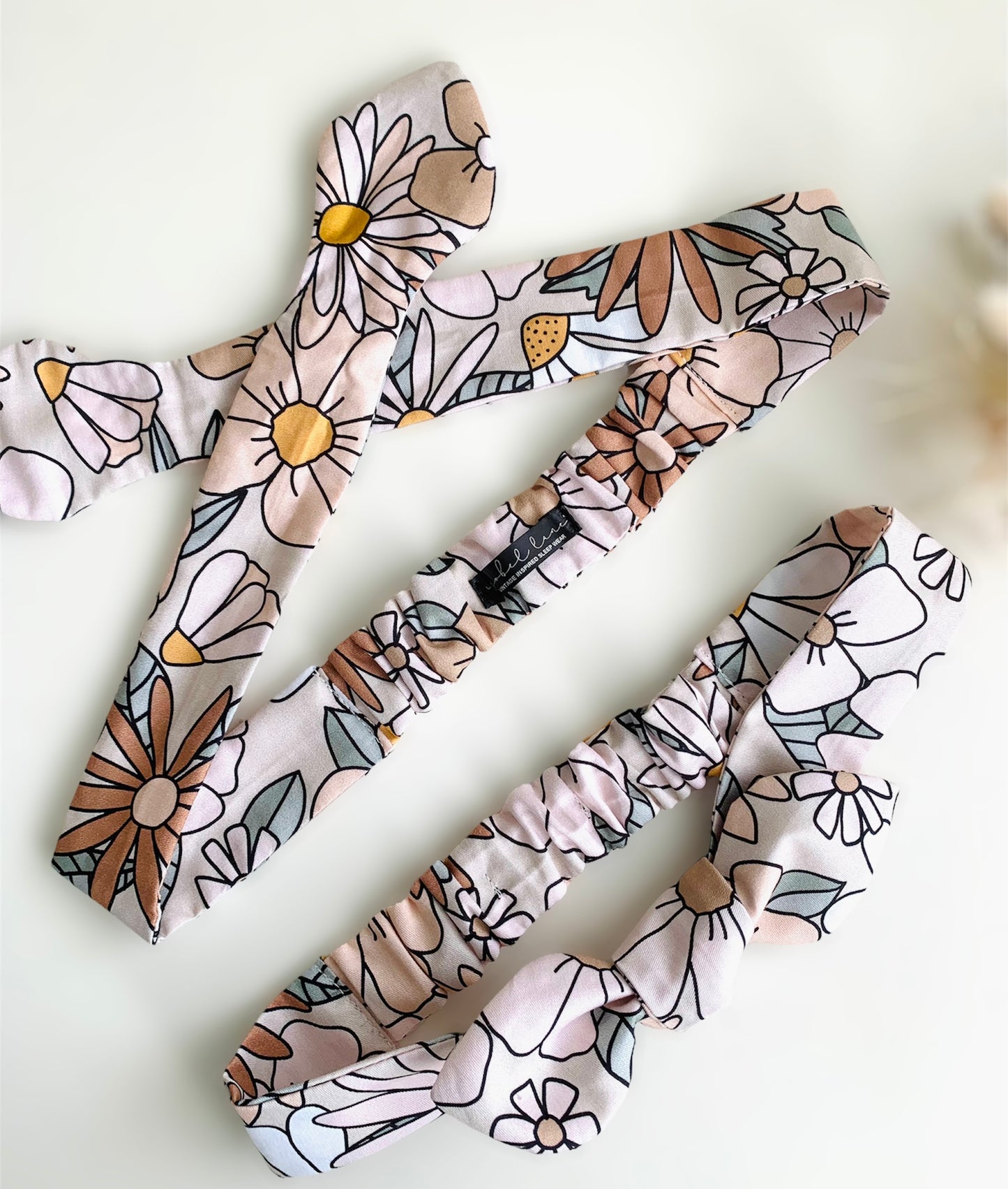 Womens Cotton Floral Knotted Headband