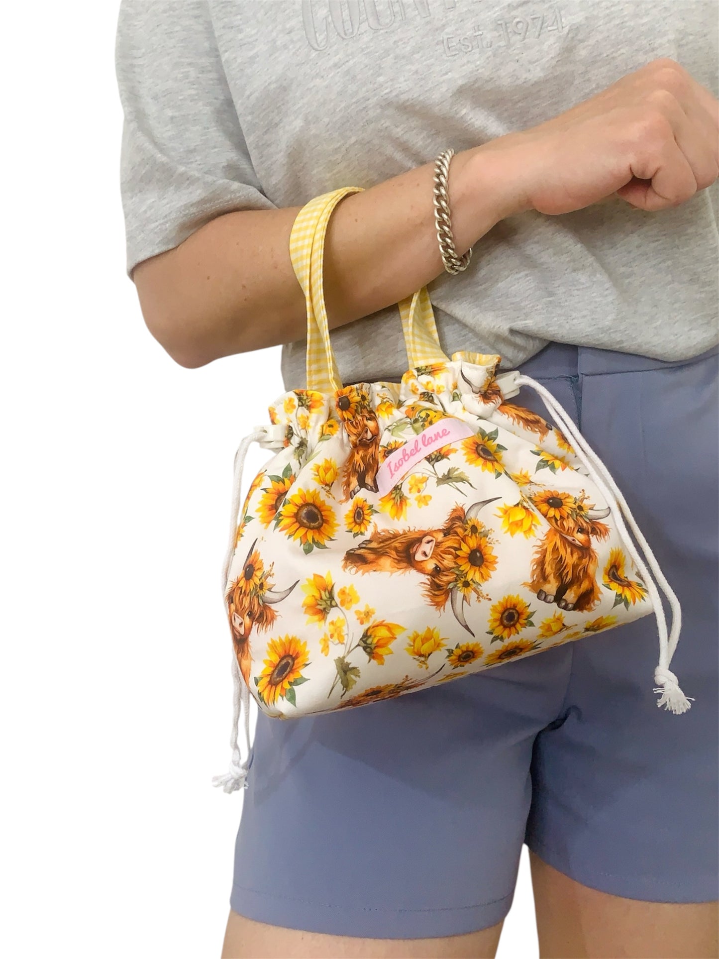 Highland Cow Sunflower MINI Grab And Go Bag