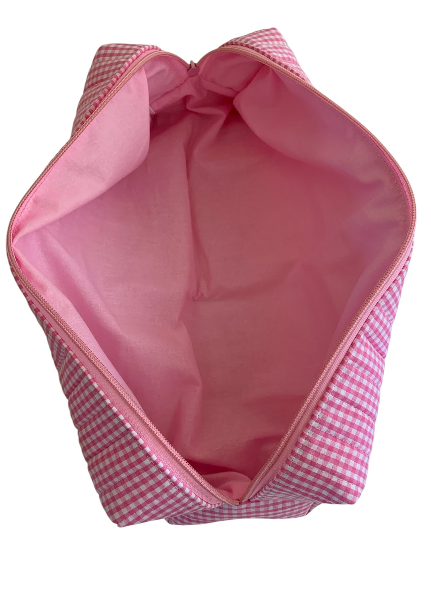 Pink Gingham Quilted Hair Tools Bag