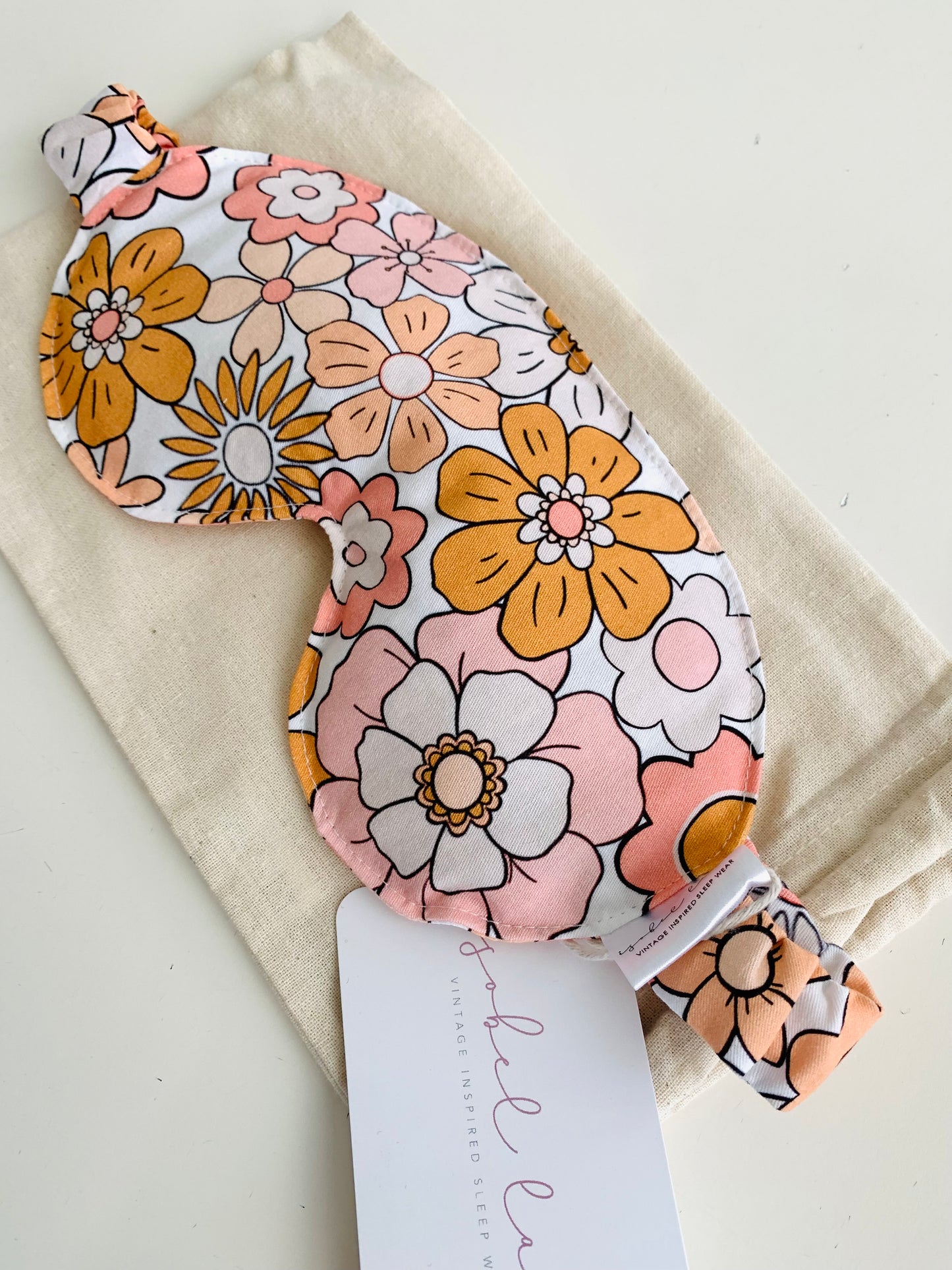 Pink Mustard Floral Wheat And Lavender Cotton Eye Pillow