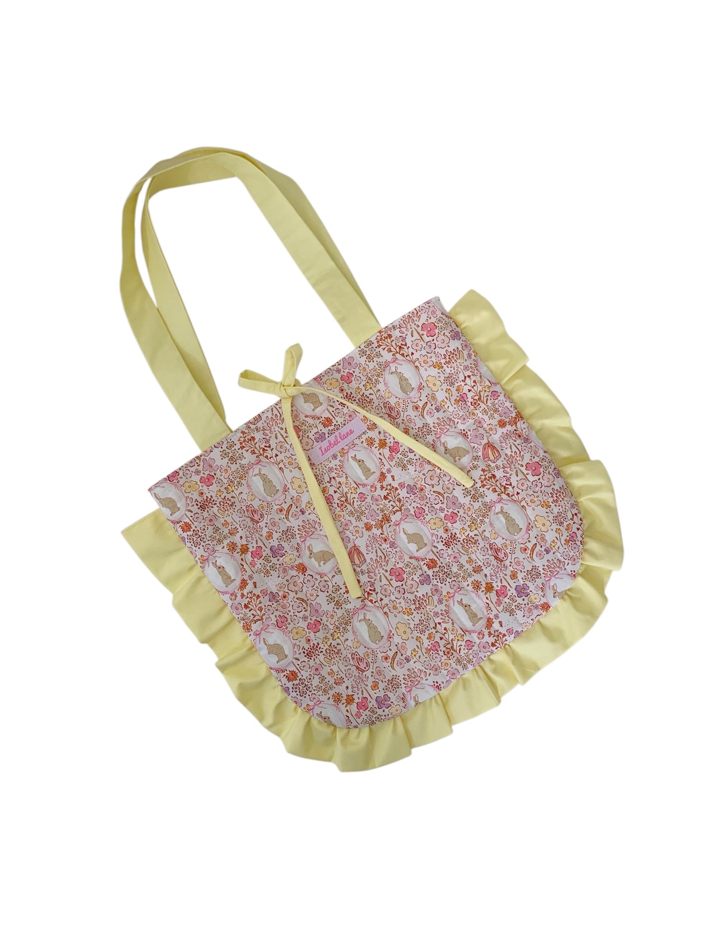 Rabbit Garden Frill Quilted Cotton Tote Bag