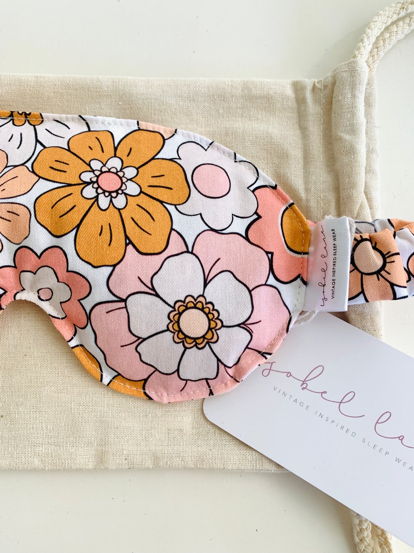 Pink Mustard Floral Wheat And Lavender Cotton Eye Pillow