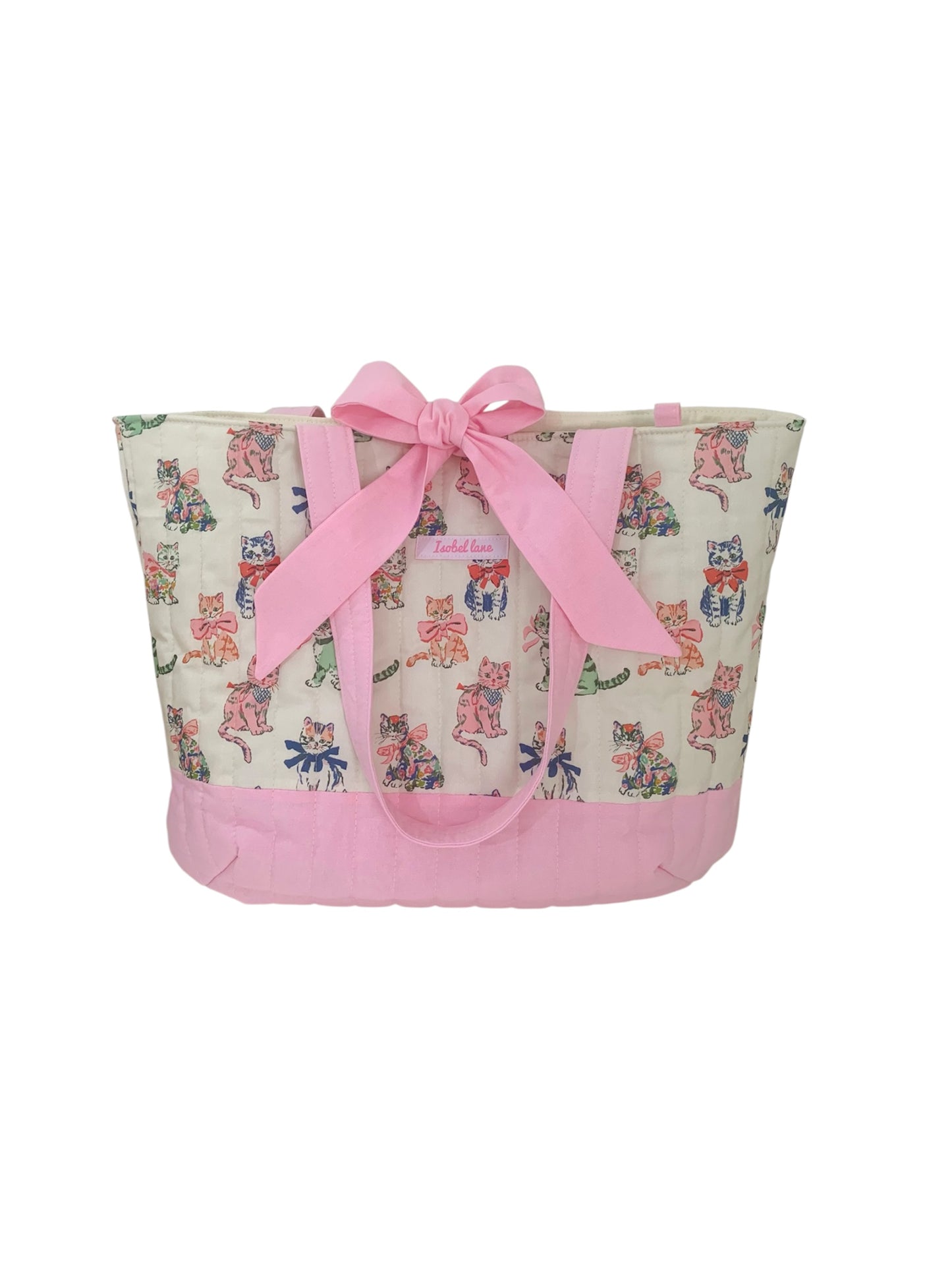 Cat Kitty Quilted Cotton Day Tote Bag