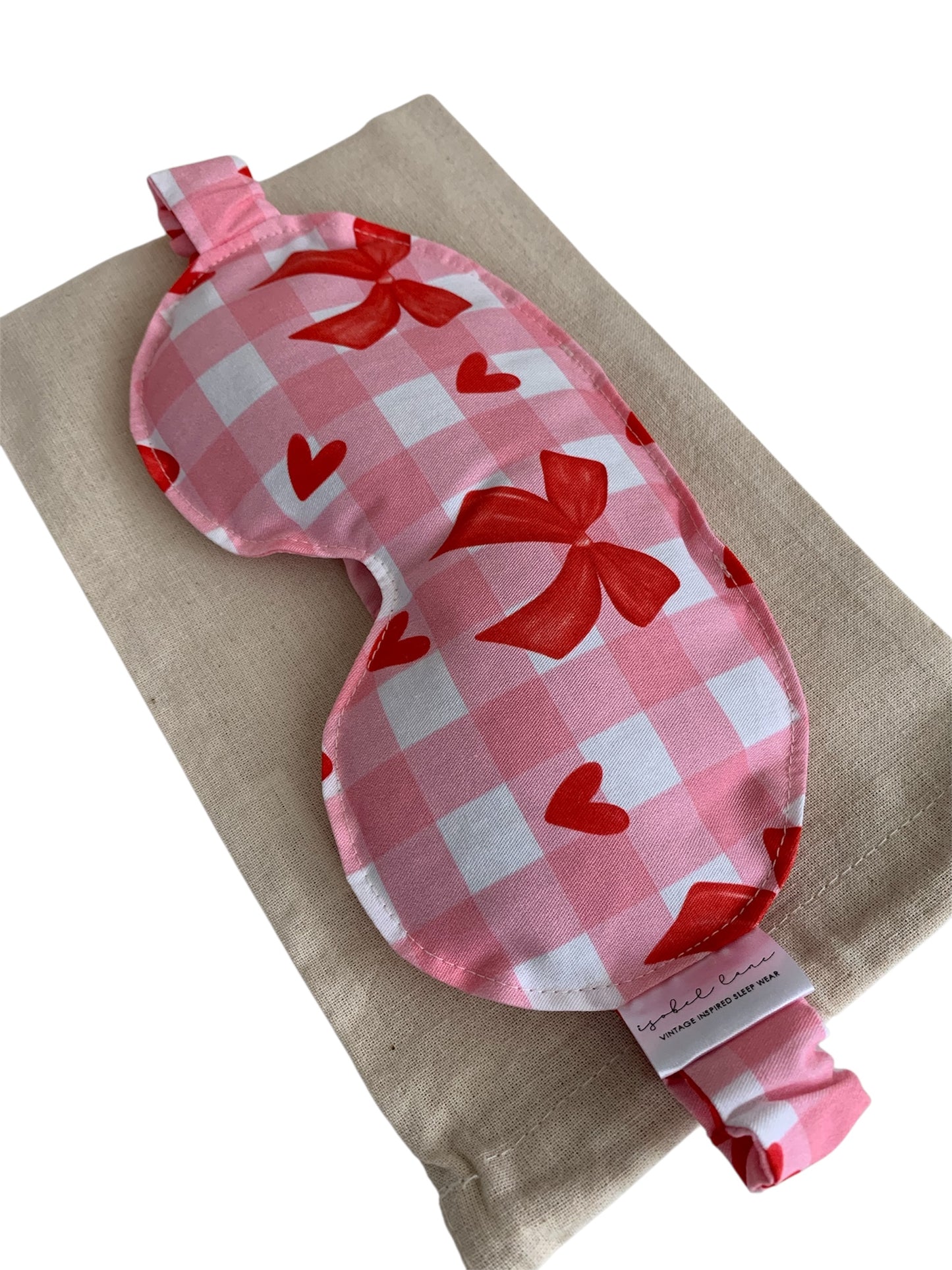 Pink Check & Red Bow Wheat And Lavender Cotton Eye Pillow