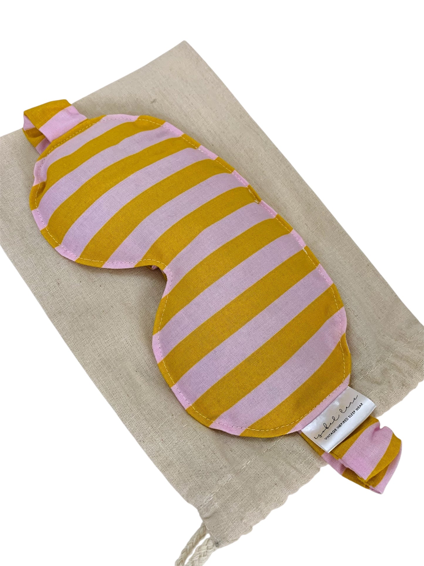 Pink And Mustard Stripe Wheat And Lavender Cotton Eye Pillow