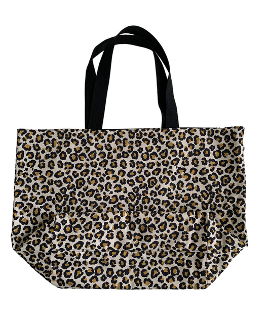 Leopard Print Cotton Reusable Shopping Tote Bag