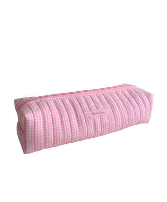 Pink Gingham Hair Tools Bag