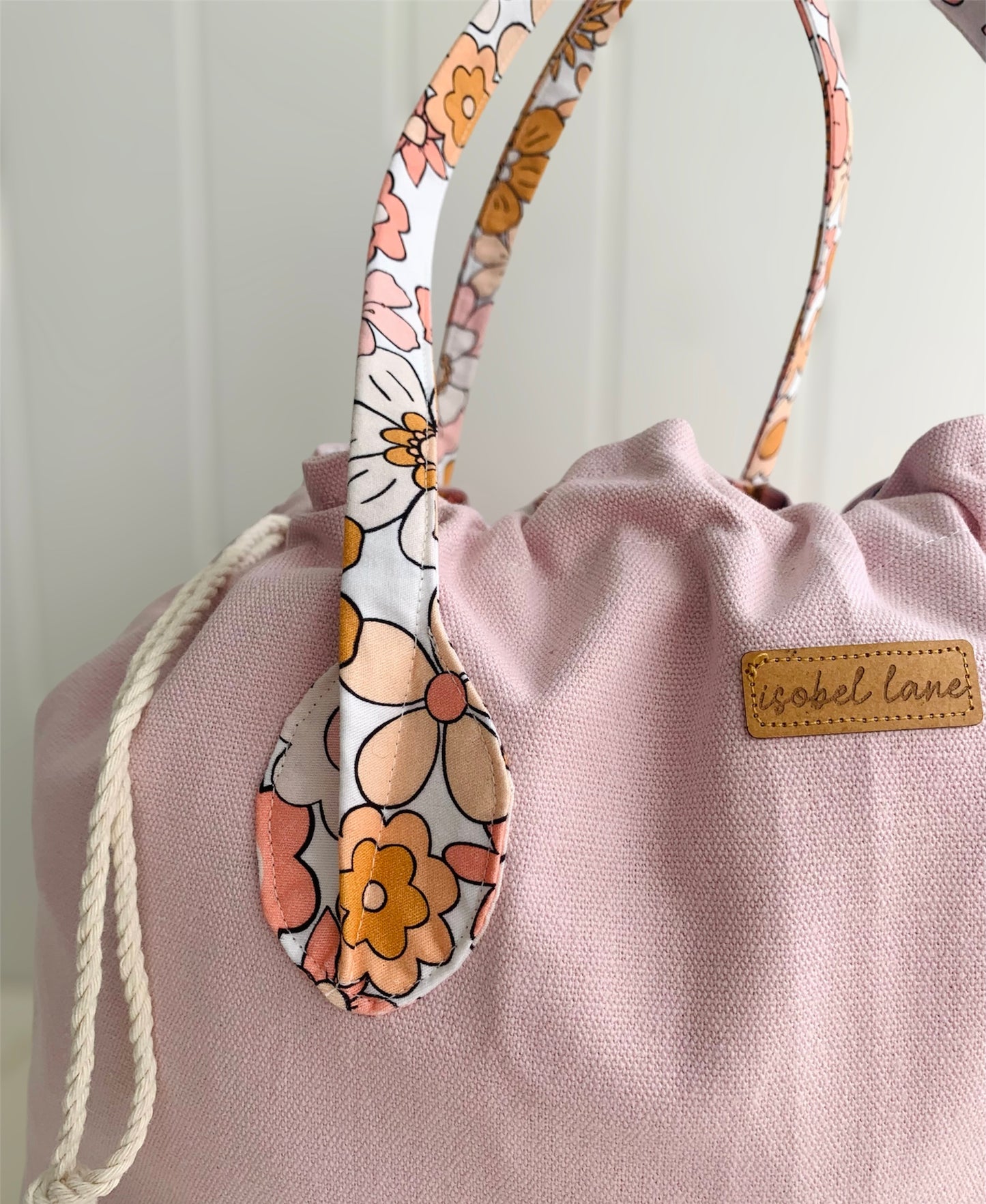 Pink Mustard Flower Cotton Canvas Tote Bag