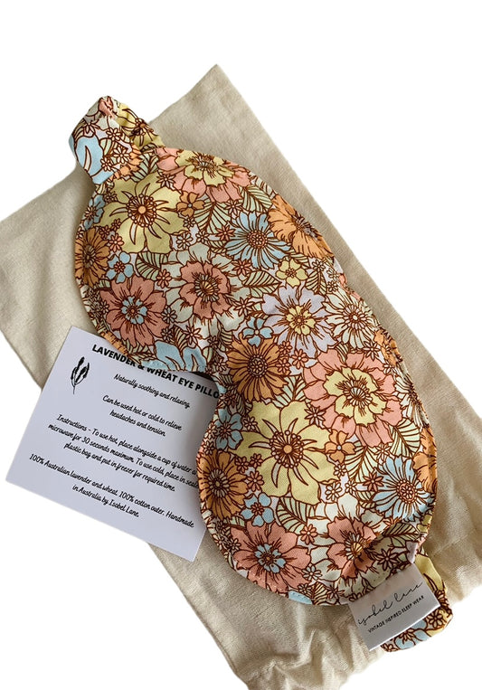 Summer Floral Wheat And Lavender Cotton Eye Pillow