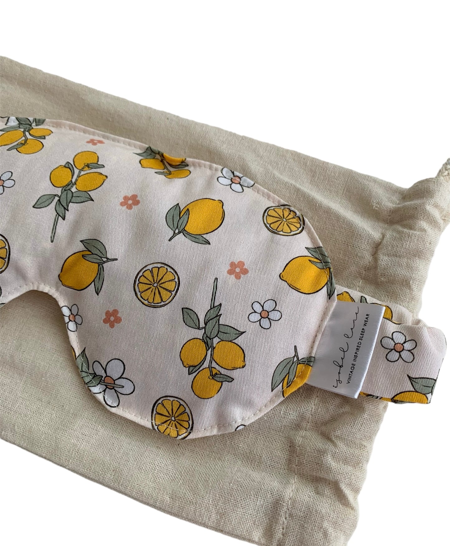 Lemon Print Wheat And Lavender Cotton Eye Pillow