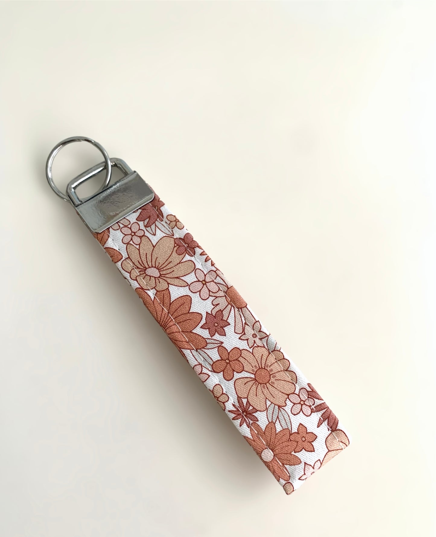Mini Brown Floral Key Chain