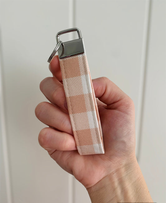 Mini Pink Gingham Key Chain