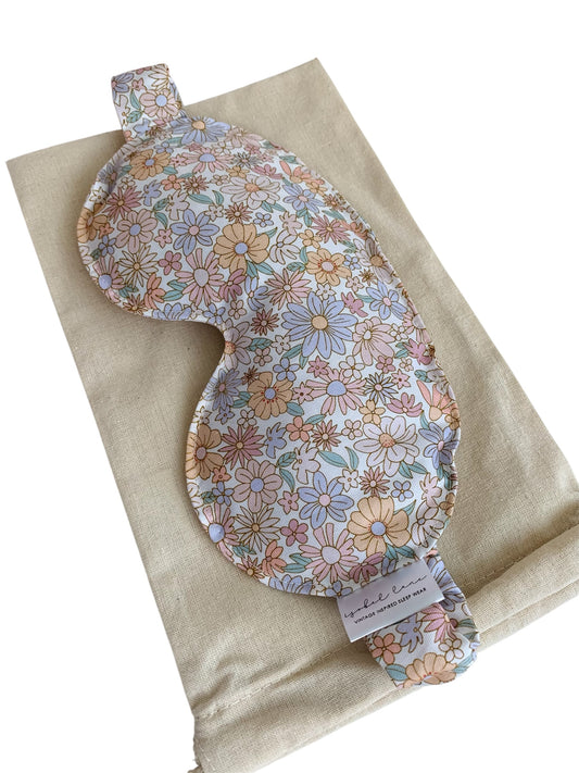 Spring Pastel Floral Wheat And Lavender Cotton Eye Pillow