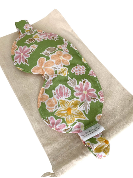 Green Floral Wheat And Lavender Cotton Eye Pillow