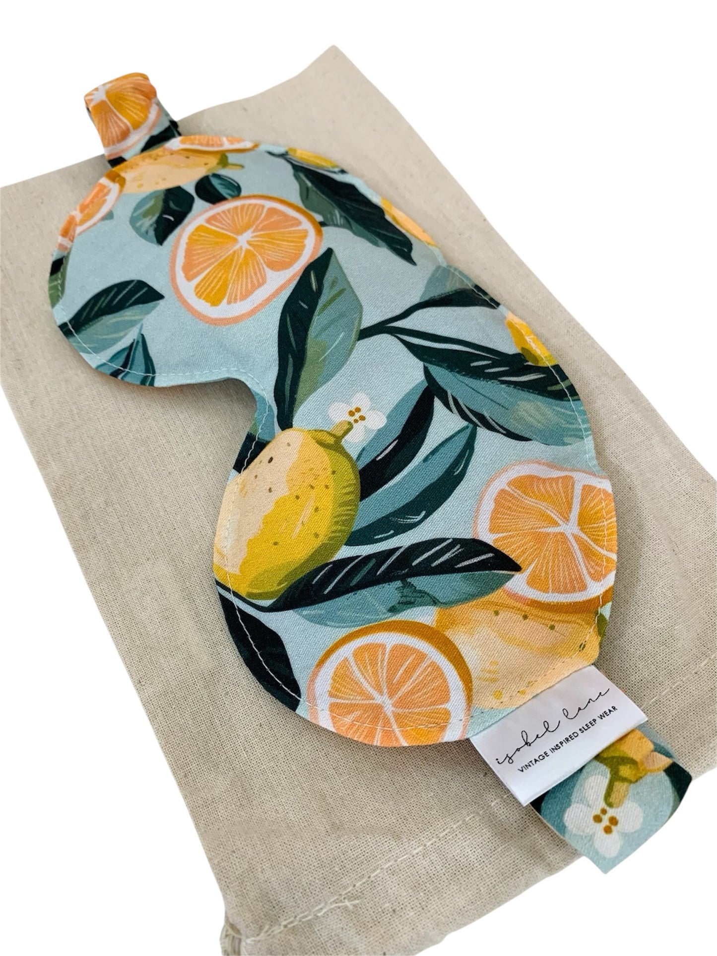 Green Citrus Print Wheat And Lavender Cotton Eye Pillow